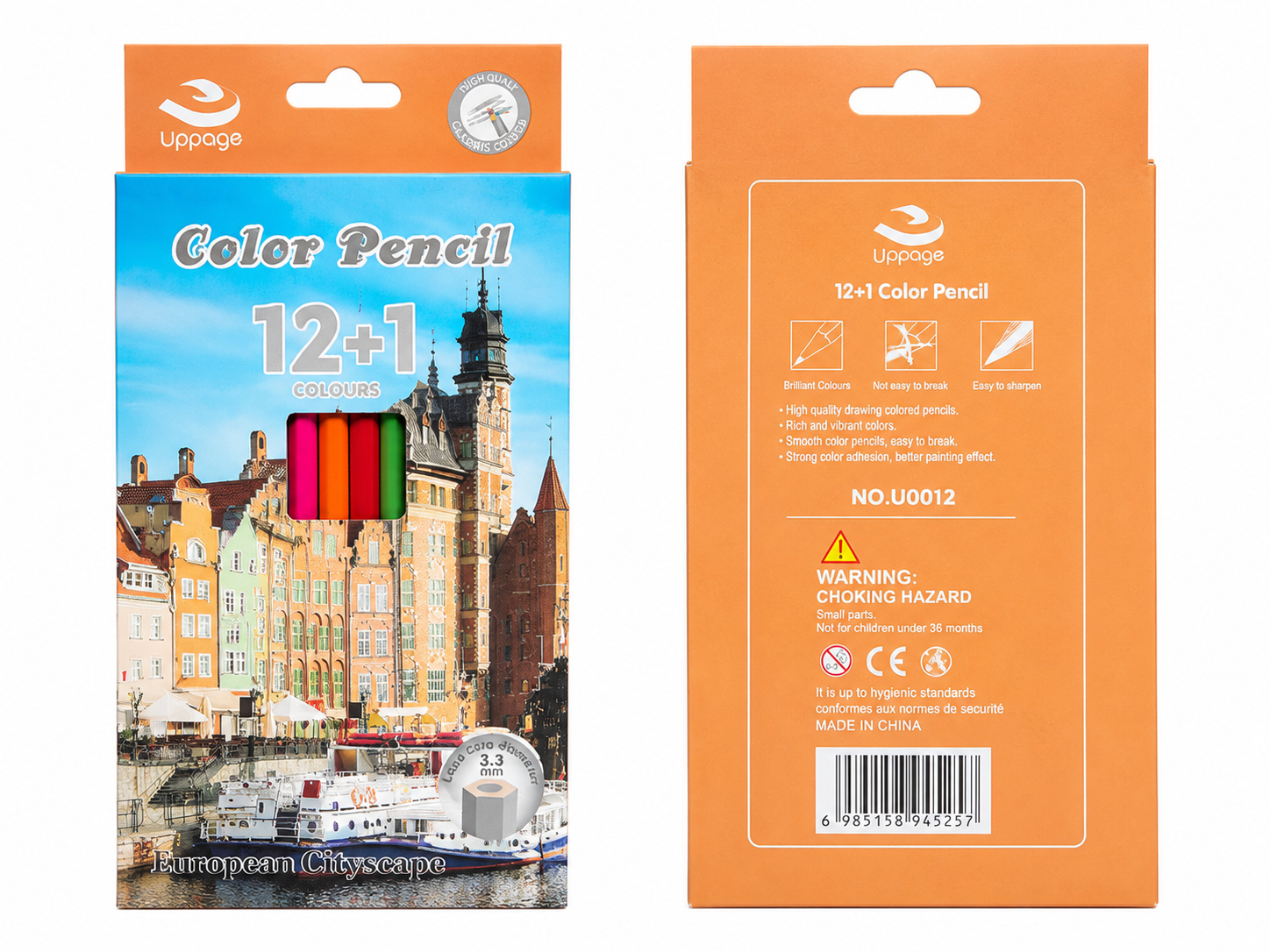 مداد رنگی 12 رنگ Upage مدل Color Pencil با مغزی 3 میلی‌متری