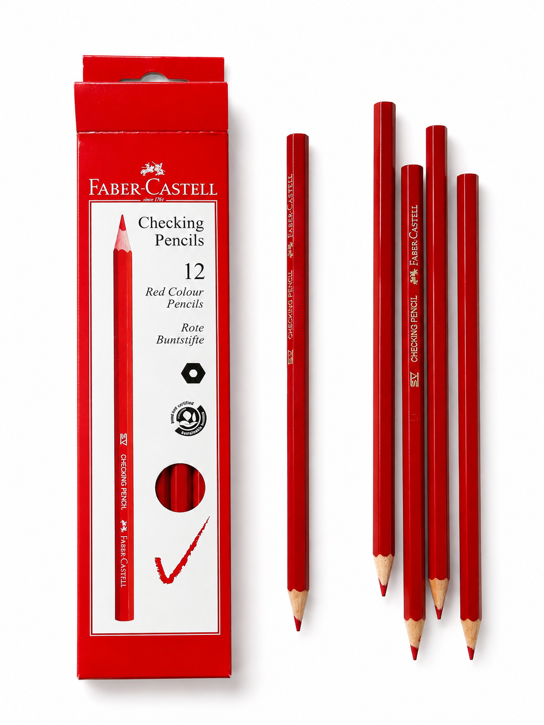 مداد قرمز فابرکاستل Checking Pencil